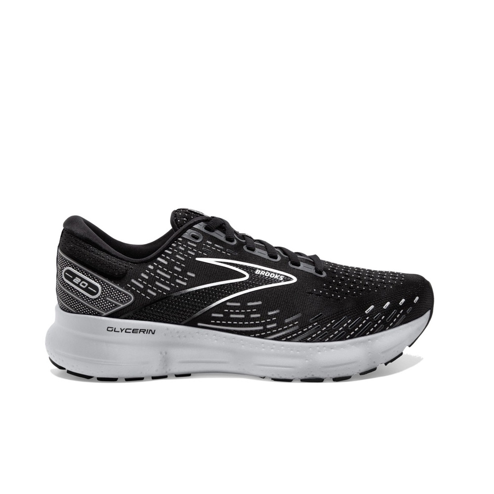 Brooks Glycerin 20 Women’s Neutral Running Shoes – Black/White